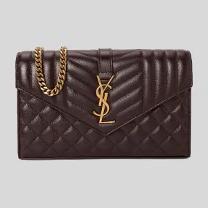 SAINT LAURENT YSL Chain Wallet In Calf Leather Lava Falls 620280AAD12