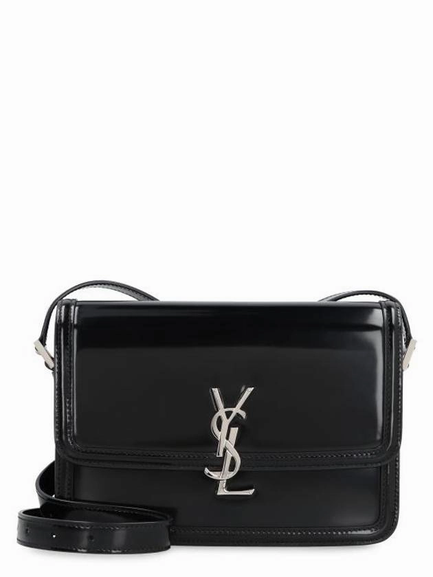 Saint Laurent Solferino Medium In Brushed Leather Shoulder Bag Black