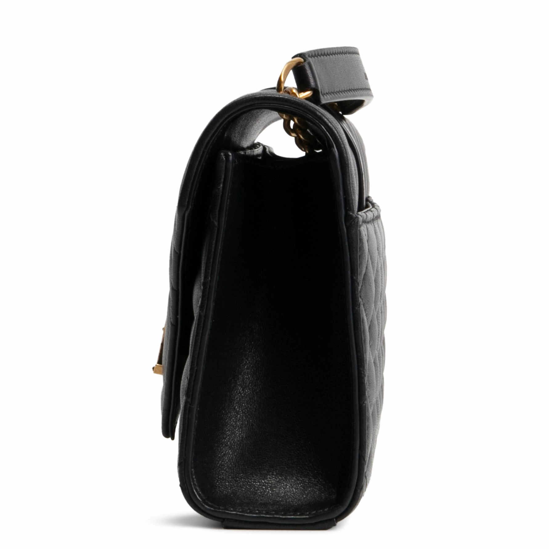 SAINT LAURENT Triquilt Envelope Small Lambskin Shoulder Bag- Black