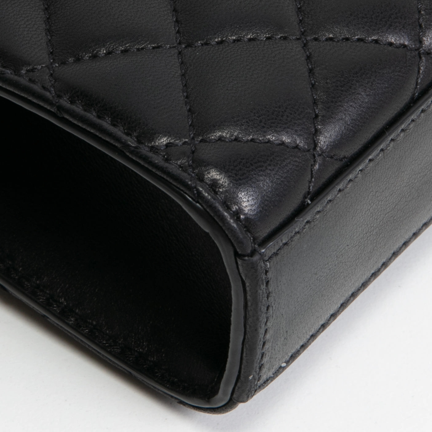 SAINT LAURENT Triquilt Envelope Small Lambskin Shoulder Bag- Black