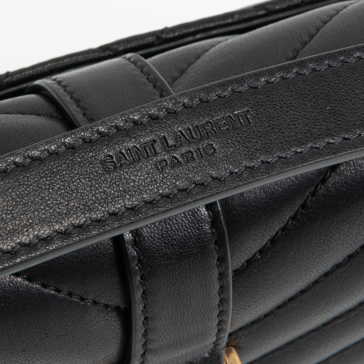 SAINT LAURENT Triquilt Envelope Small Lambskin Shoulder Bag- Black