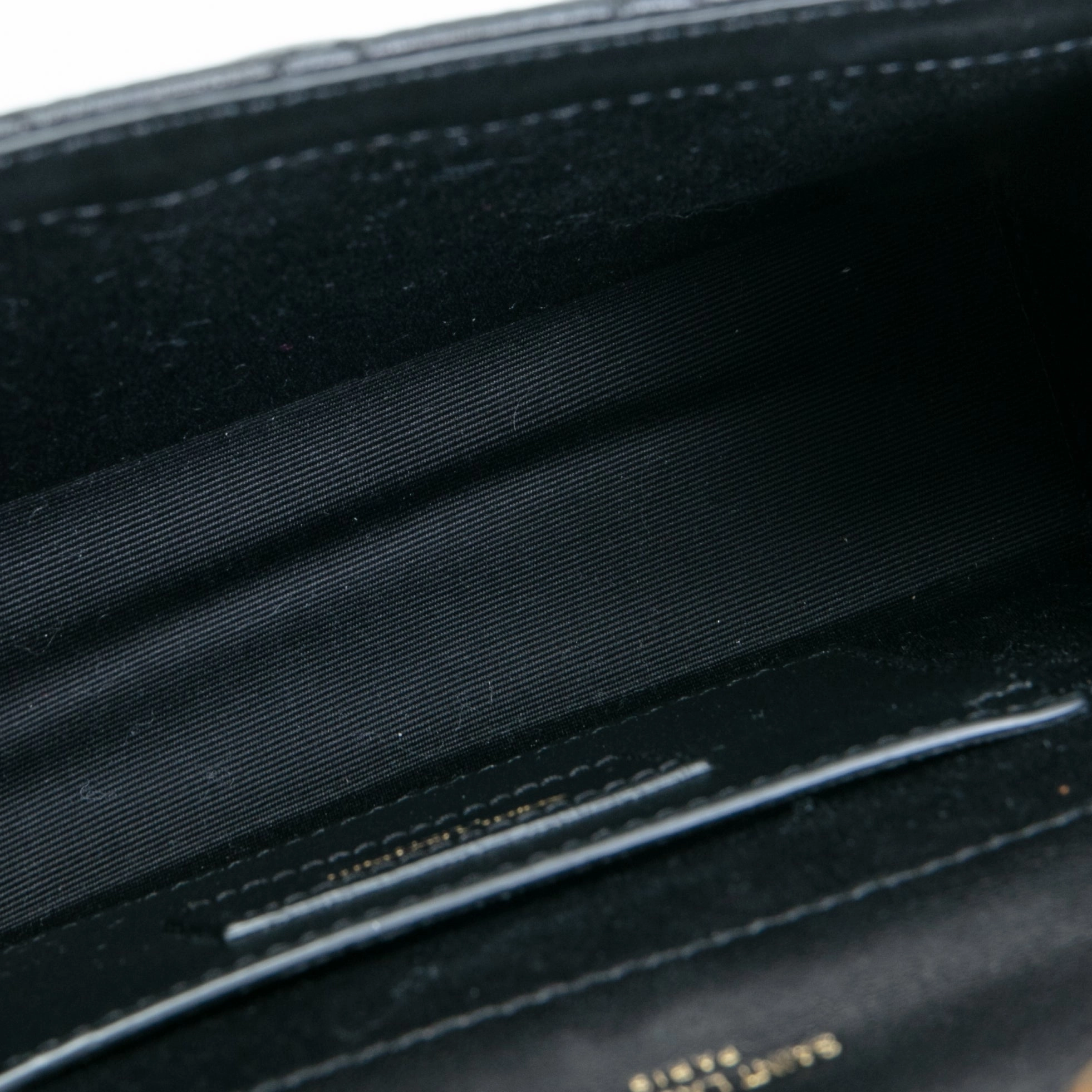 SAINT LAURENT Triquilt Envelope Small Lambskin Shoulder Bag- Black