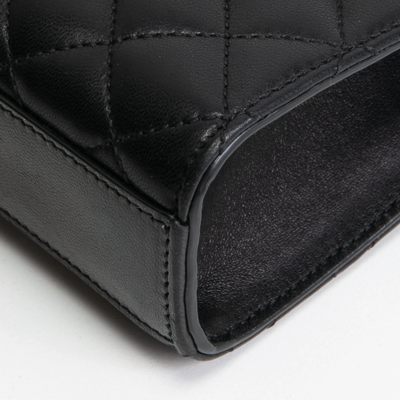SAINT LAURENT Triquilt Envelope Small Lambskin Shoulder Bag- Black