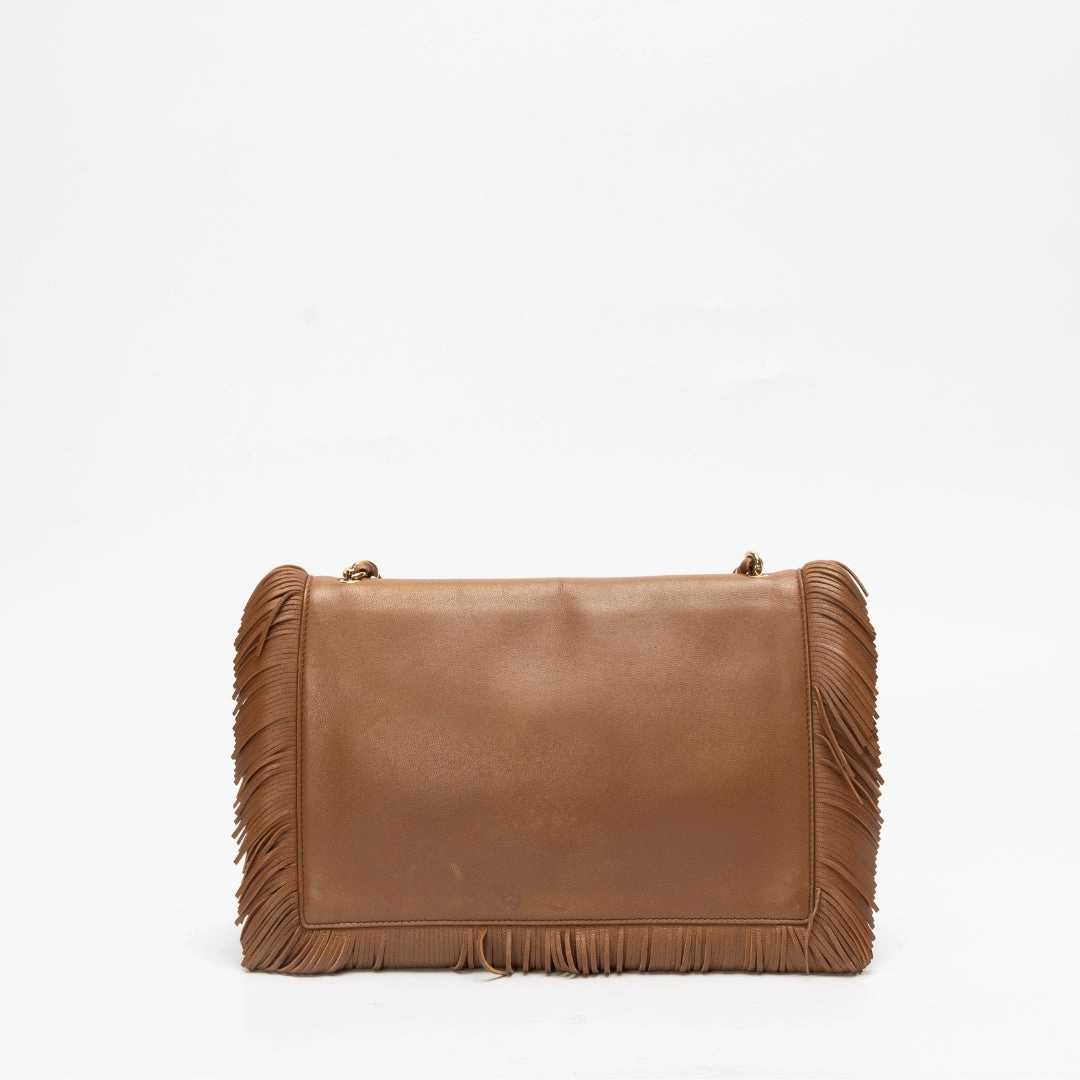 Salvatore Ferragamo Ginny Vara Fringe Leather Crossbody Bag