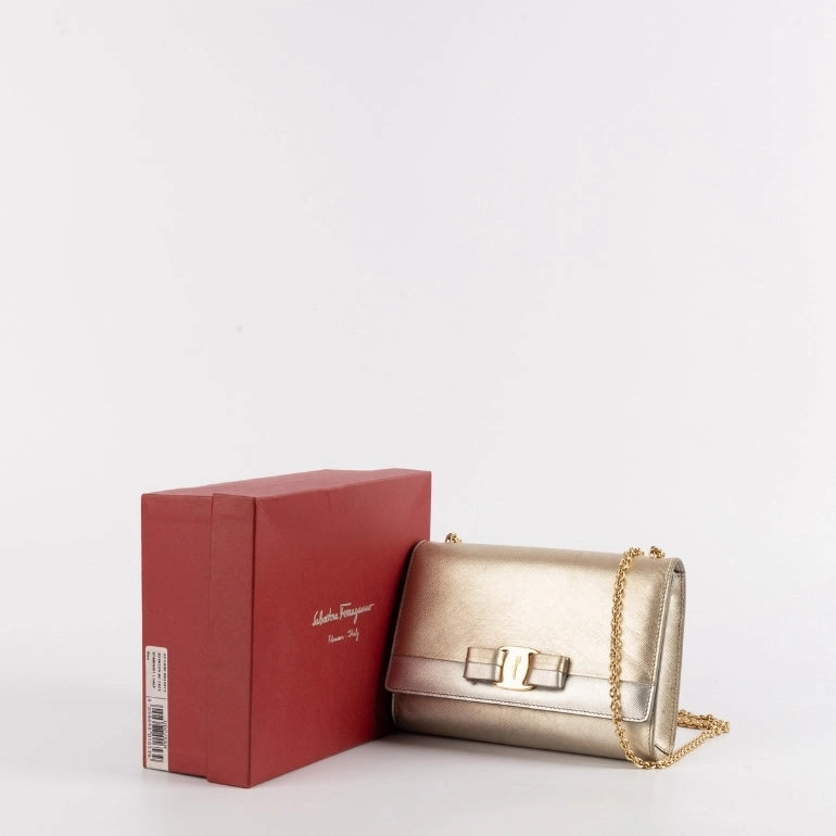 Salvatore Ferragamo Vara Bow Chain Crossbody Bag