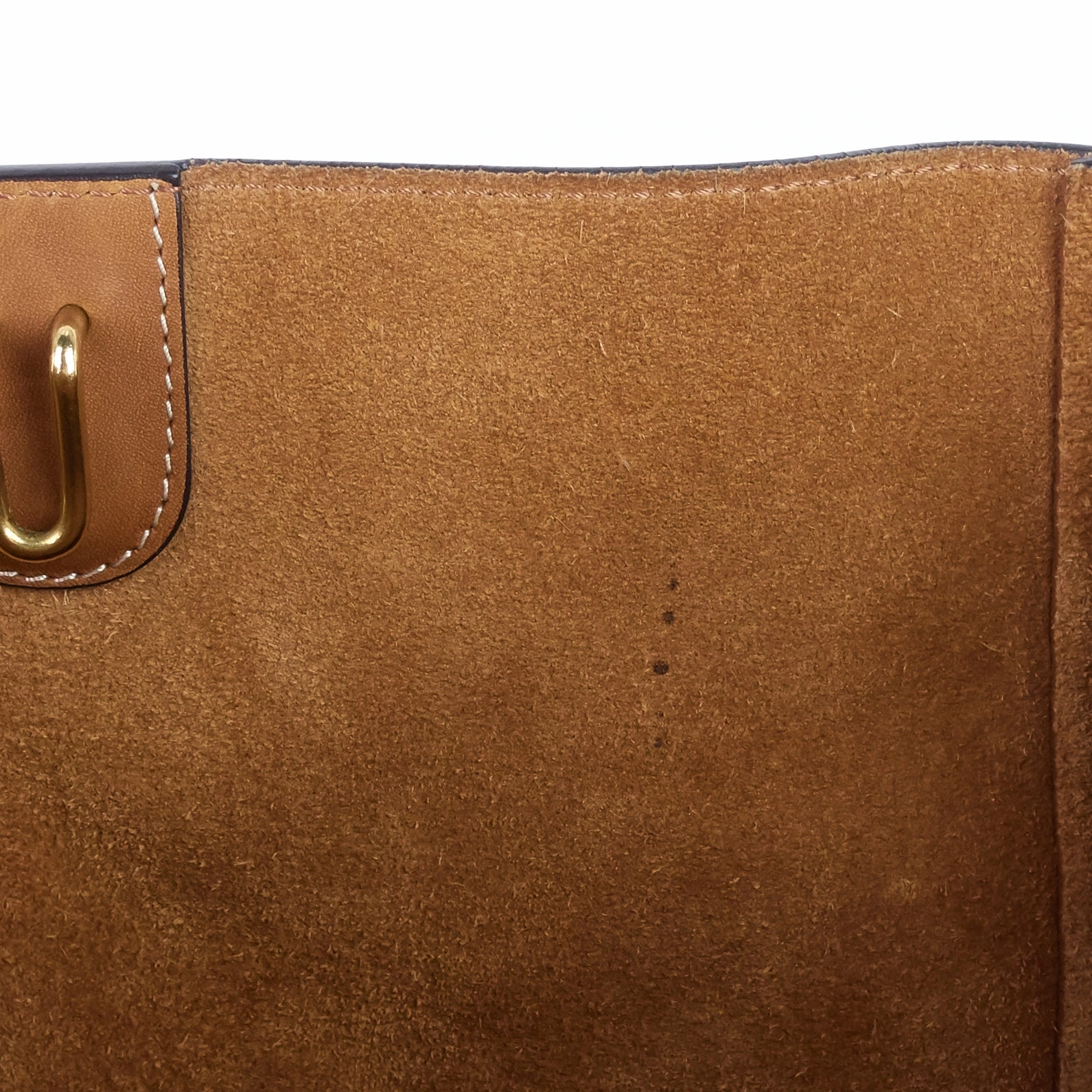 Sangle Large Natural Calfskin Leather Bucket Bag