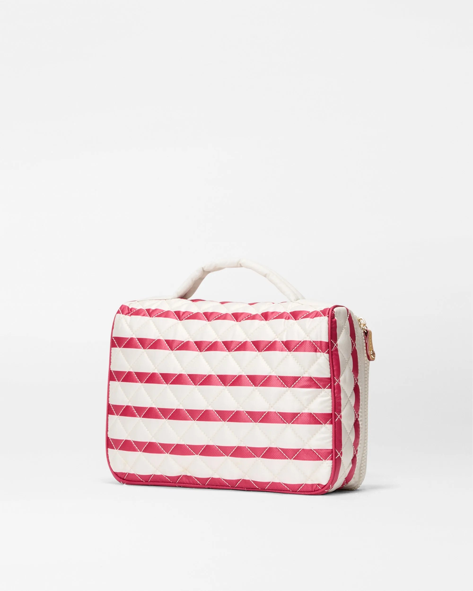 Sanshell/Apple Charter Stripe Zip Round Cosmetic