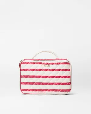 Sanshell/Apple Charter Stripe Zip Round Cosmetic