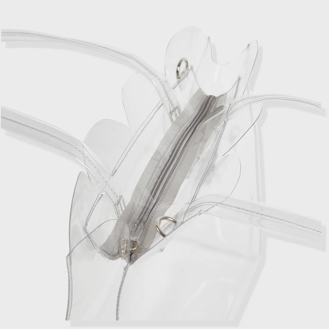 SASHA PVC SLING AND SHOULDER BAG GLASS