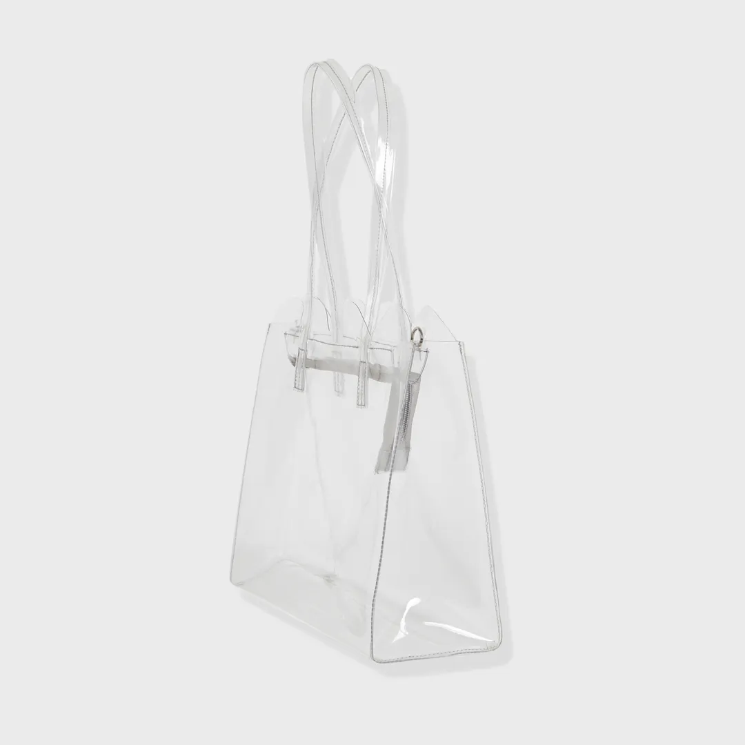 SASHA PVC SLING AND SHOULDER BAG GLASS