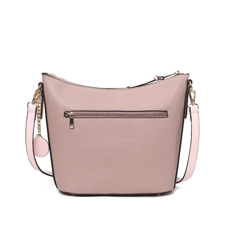 Serenity Color Block Vegan Leather Womens Crossbody Bag by Mia K