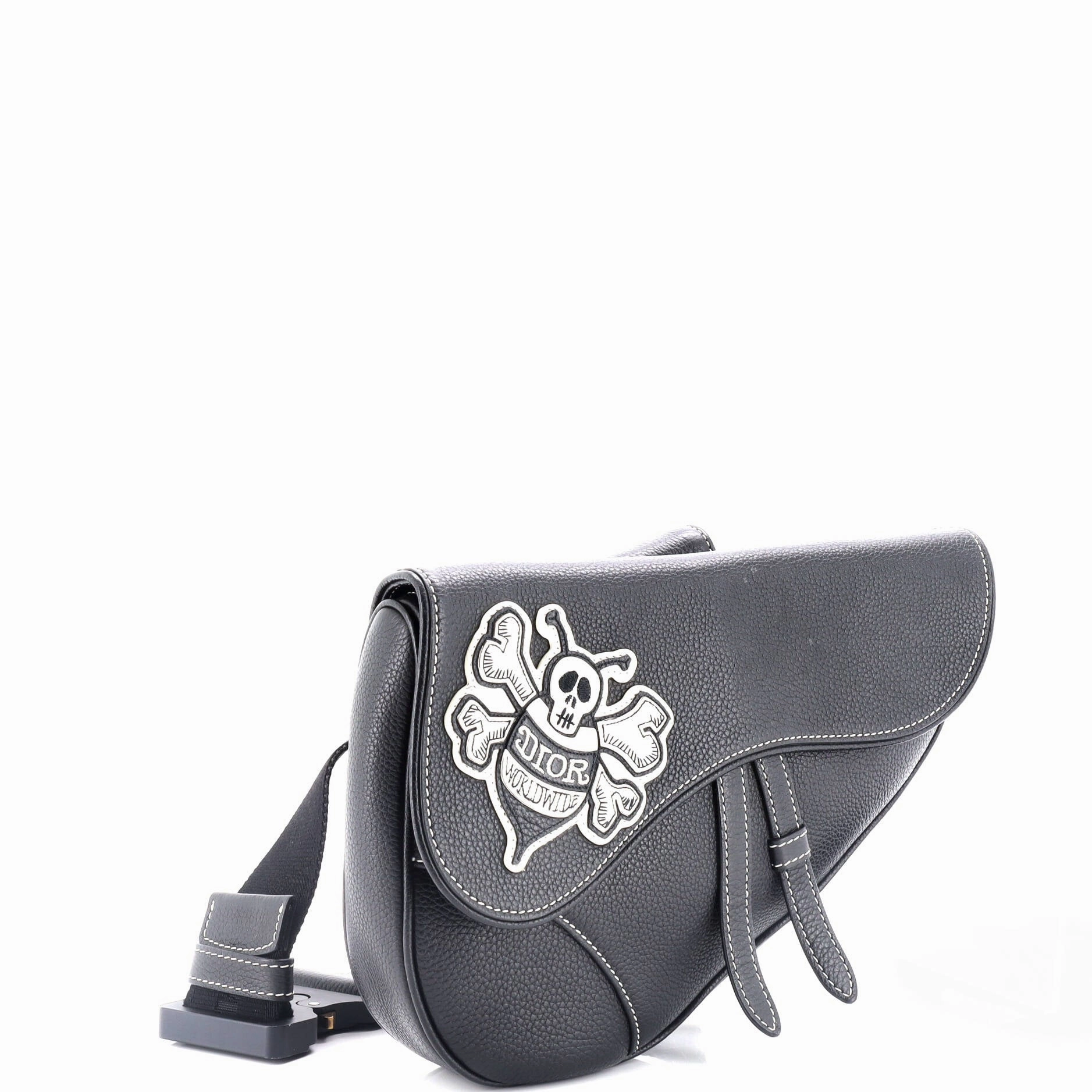 Shawn Stussy Saddle Crossbody Bag Leather with Applique