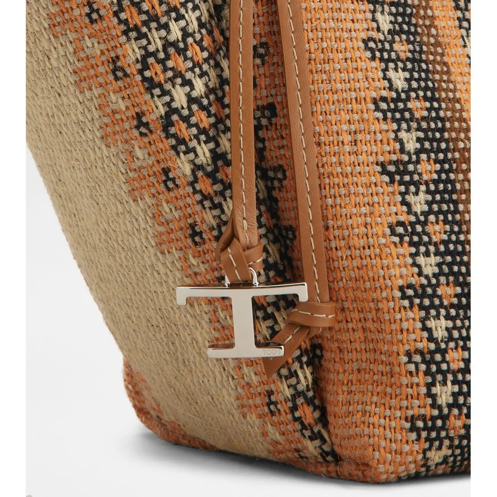 Shoulder Bag in Fabric and Leather Small