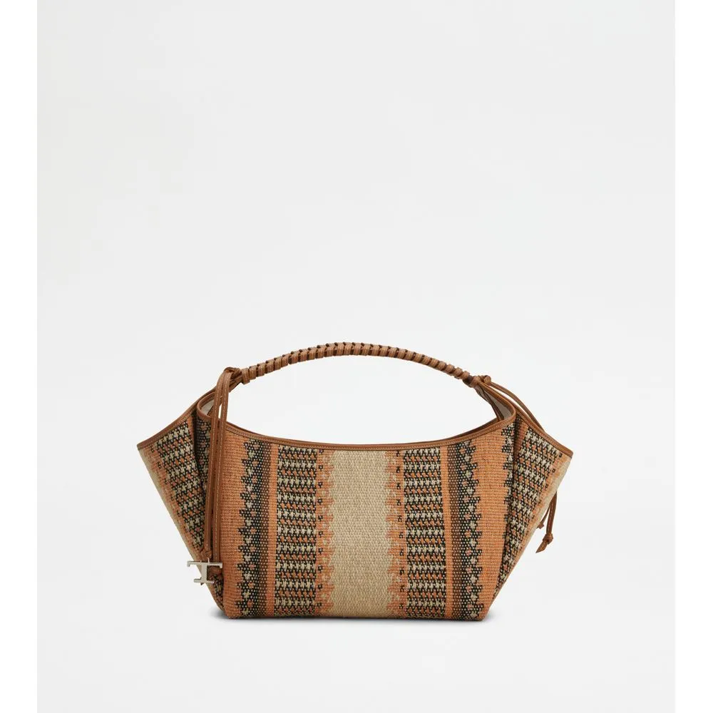 Shoulder Bag in Fabric and Leather Small