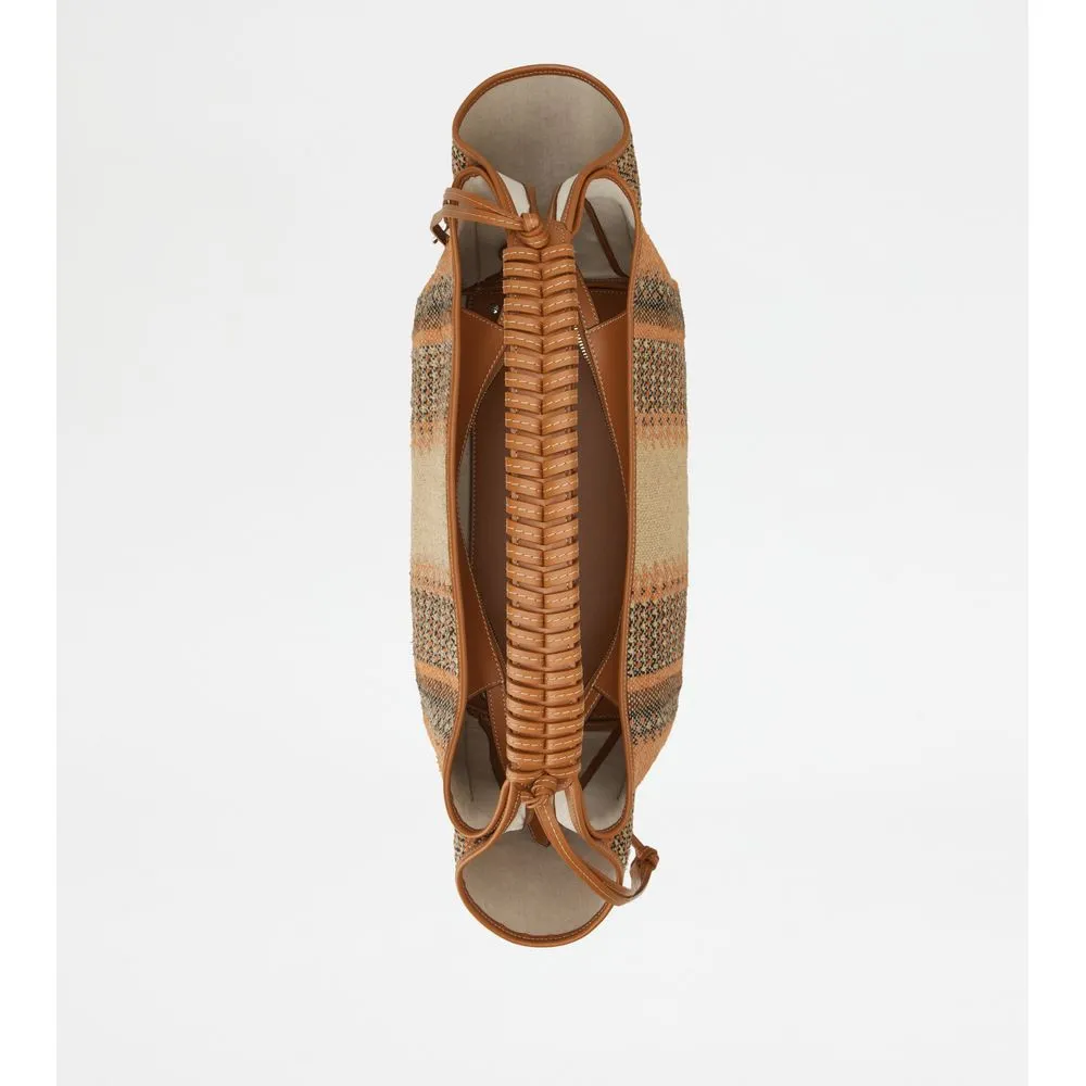 Shoulder Bag in Fabric and Leather Small