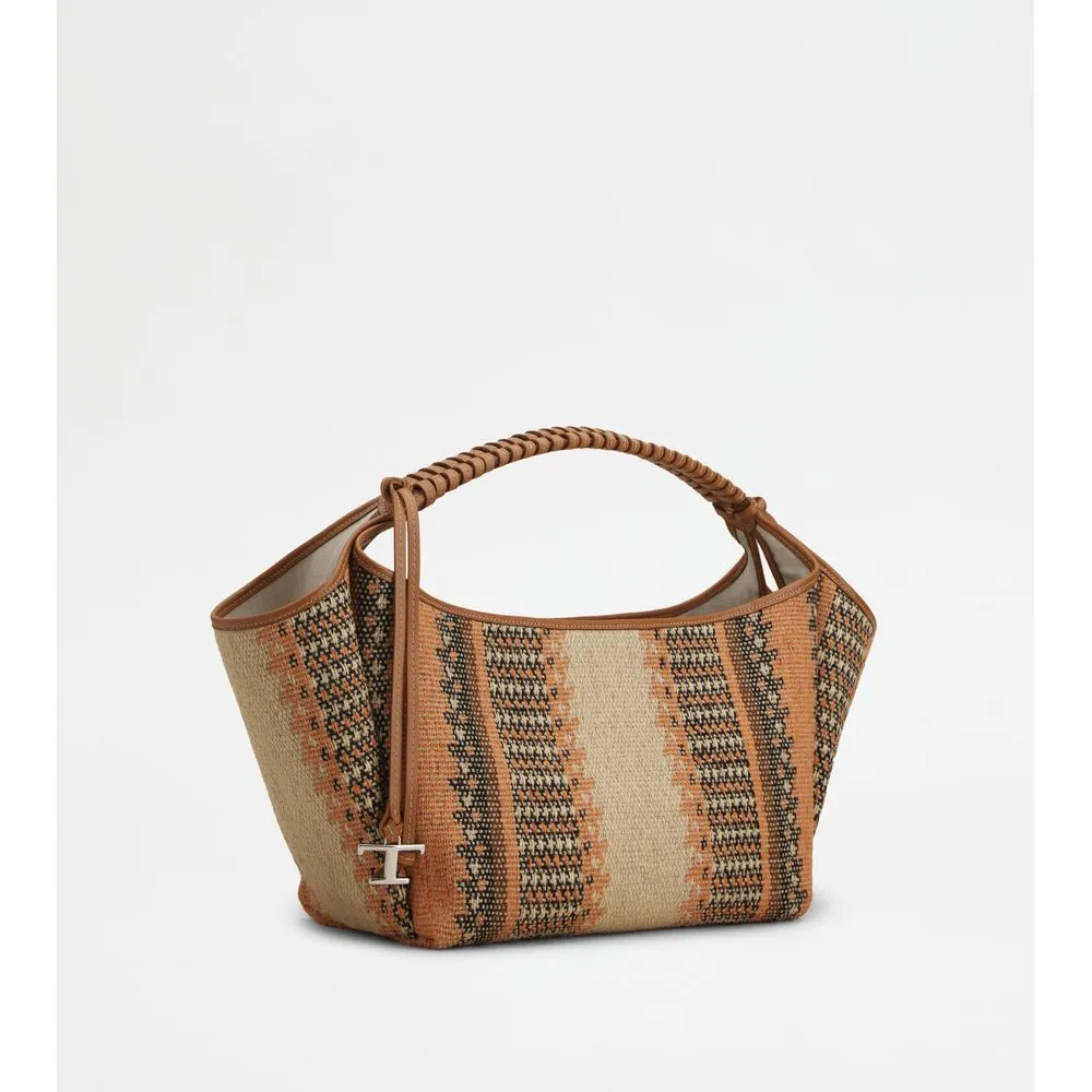 Shoulder Bag in Fabric and Leather Small
