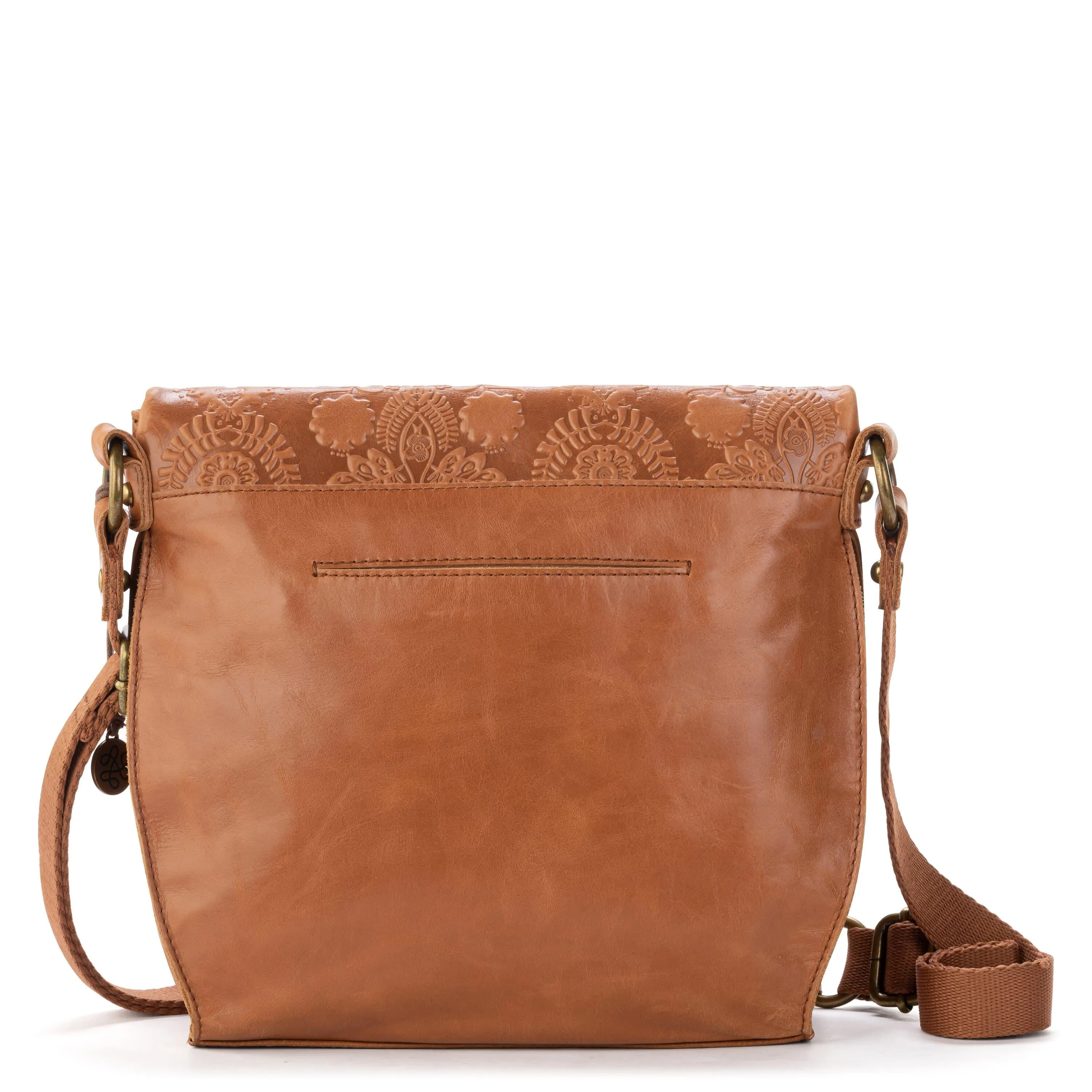 Silverlake Crossbody - Leather - Tobacco Floral Embossed