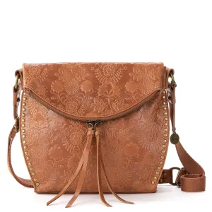 Silverlake Crossbody - Leather - Tobacco Floral Embossed
