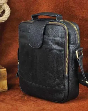Small Leather Mens SIDE BAG COURIER BAG Messenger Bag Shoulder Bag for Men