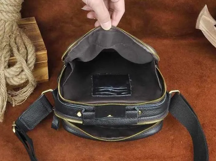 Small Leather Mens SIDE BAG COURIER BAG Messenger Bag Shoulder Bag for Men