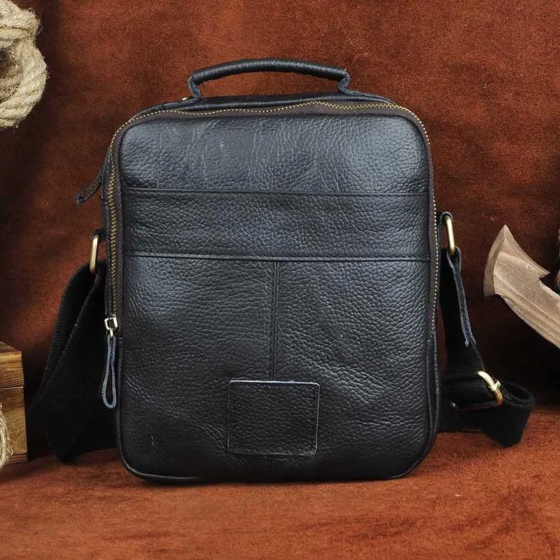 Small Leather Mens SIDE BAG COURIER BAG Messenger Bag Shoulder Bag for Men