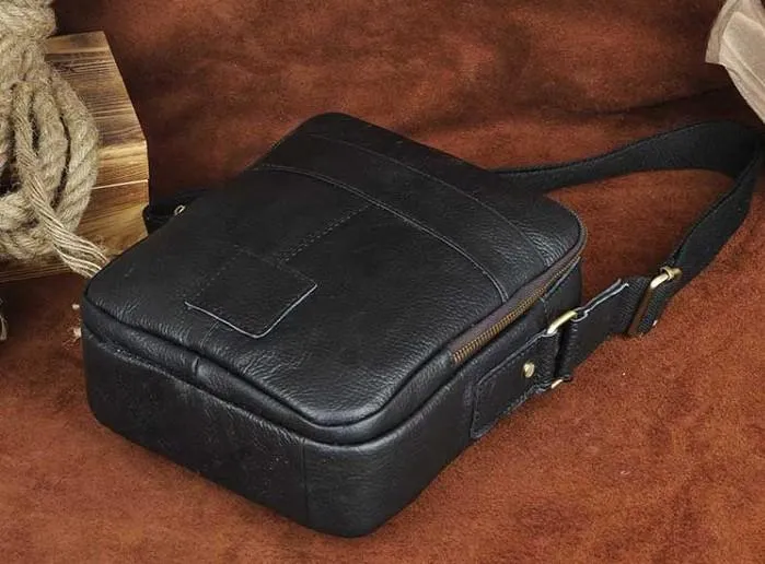 Small Leather Mens SIDE BAG COURIER BAG Messenger Bag Shoulder Bag for Men