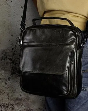Small Leather Mens SIDE BAGs COURIER BAG Messenger Bag Shoulder Bag for Men
