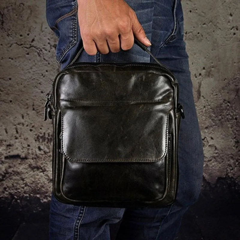 Small Leather Mens SIDE BAGs COURIER BAG Messenger Bag Shoulder Bag for Men