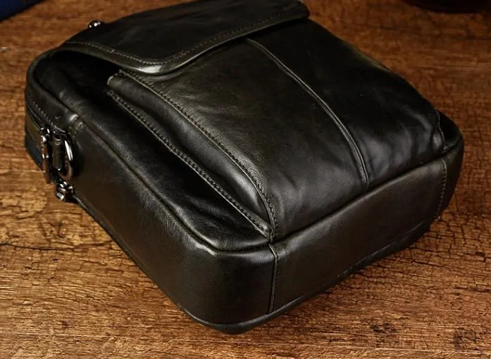 Small Leather Mens SIDE BAGs COURIER BAG Messenger Bag Shoulder Bag for Men