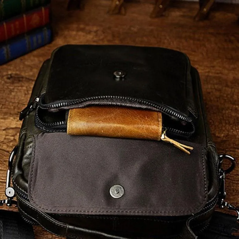 Small Leather Mens SIDE BAGs COURIER BAG Messenger Bag Shoulder Bag for Men