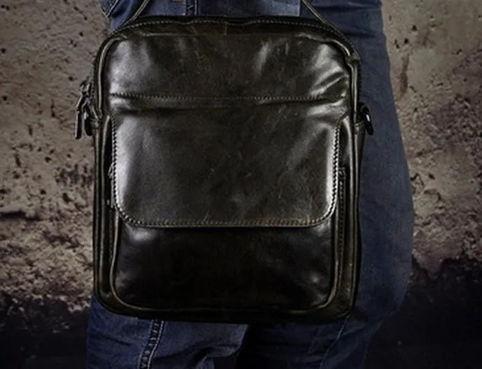 Small Leather Mens SIDE BAGs COURIER BAG Messenger Bag Shoulder Bag for Men