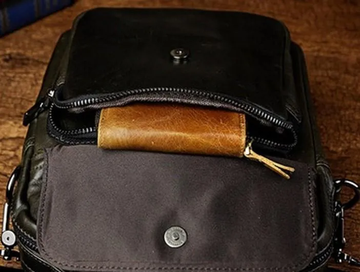 Small Leather Mens SIDE BAGs COURIER BAG Messenger Bag Shoulder Bag for Men