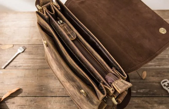 Small Leather Vintage Mens Cool Messenger Bags Shoulder Bags  for Men
