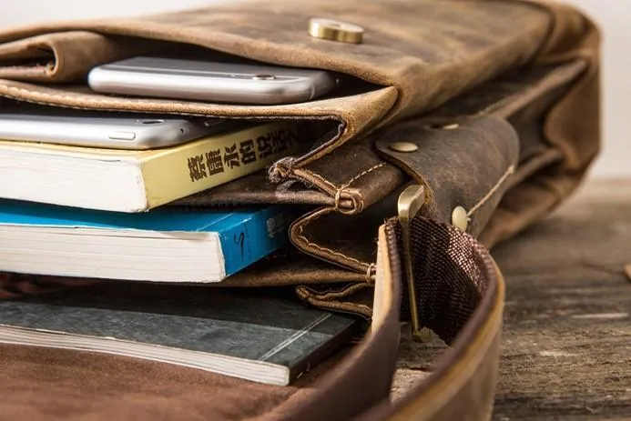 Small Leather Vintage Mens Cool Messenger Bags Shoulder Bags  for Men