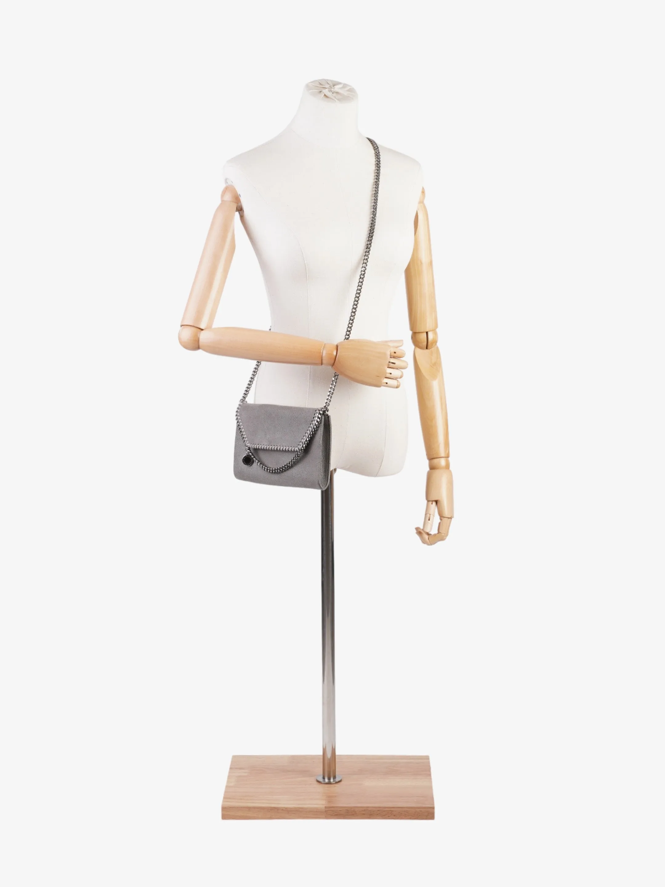 Stella McCartney Falabella Shoulder Bag Grey Fabric Mini