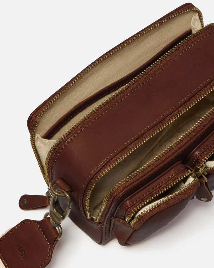 Stitch & Hide Sasha Crossbody Camera Shoulder Bag Mocha Brown