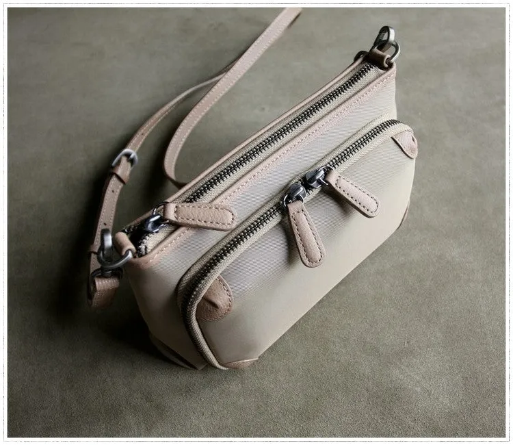 Stylish Womens Light Gray&Yellow NYLON Crossbody Wallet Purse Shoulder Wallet Bag Purse for Ladies