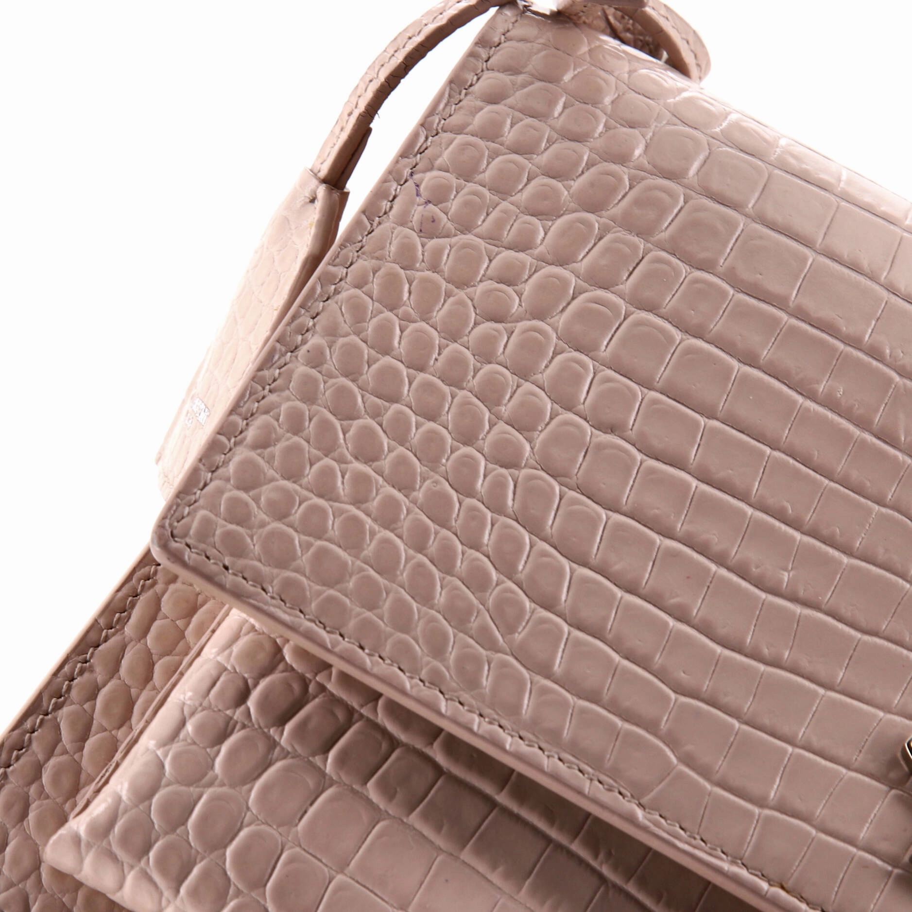 Sunset Crossbody Bag Crocodile Embossed Leather Medium