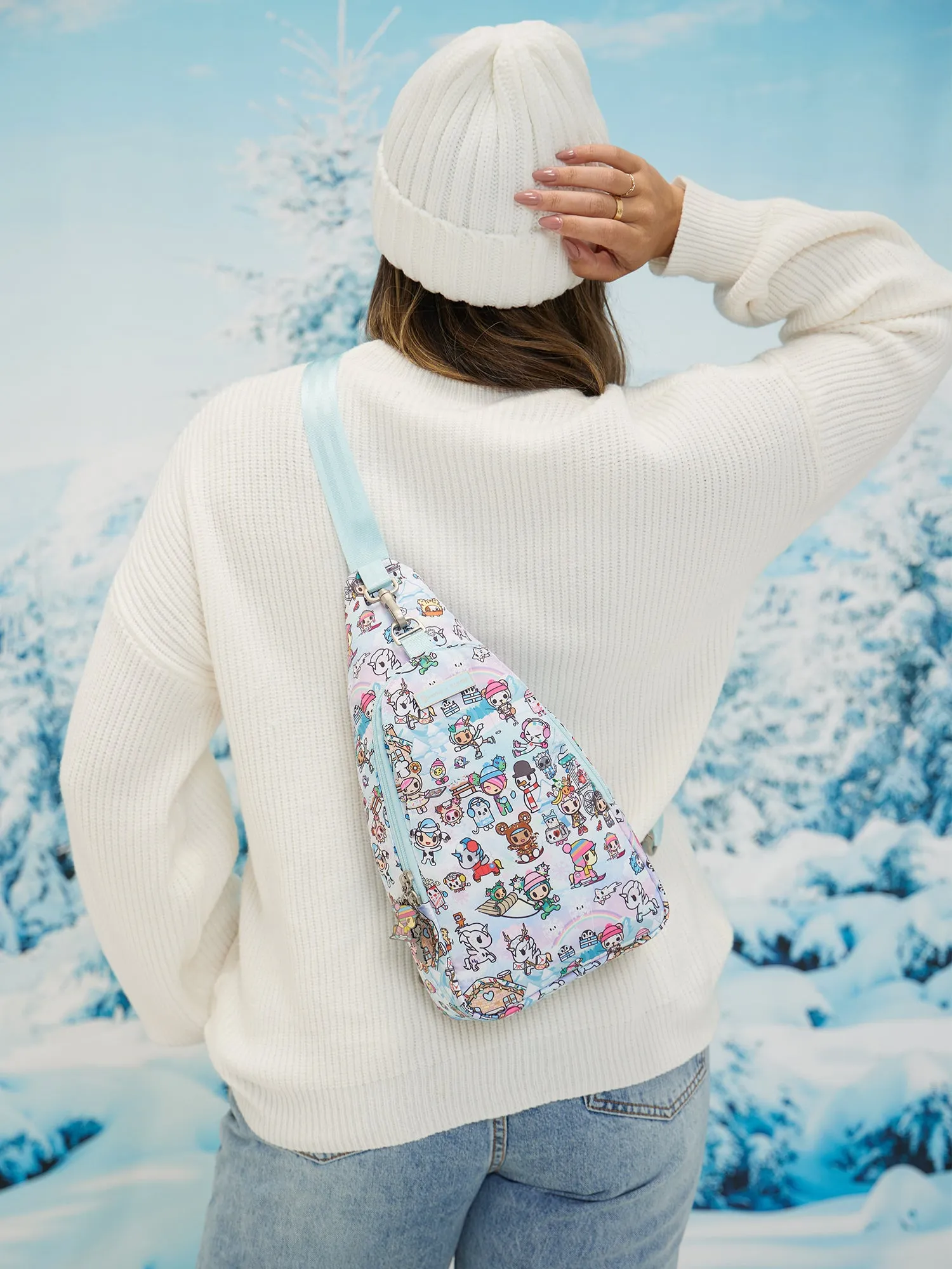 tokidoki Snow Day Crossbody Sling Diaper Bag  Ice Blue