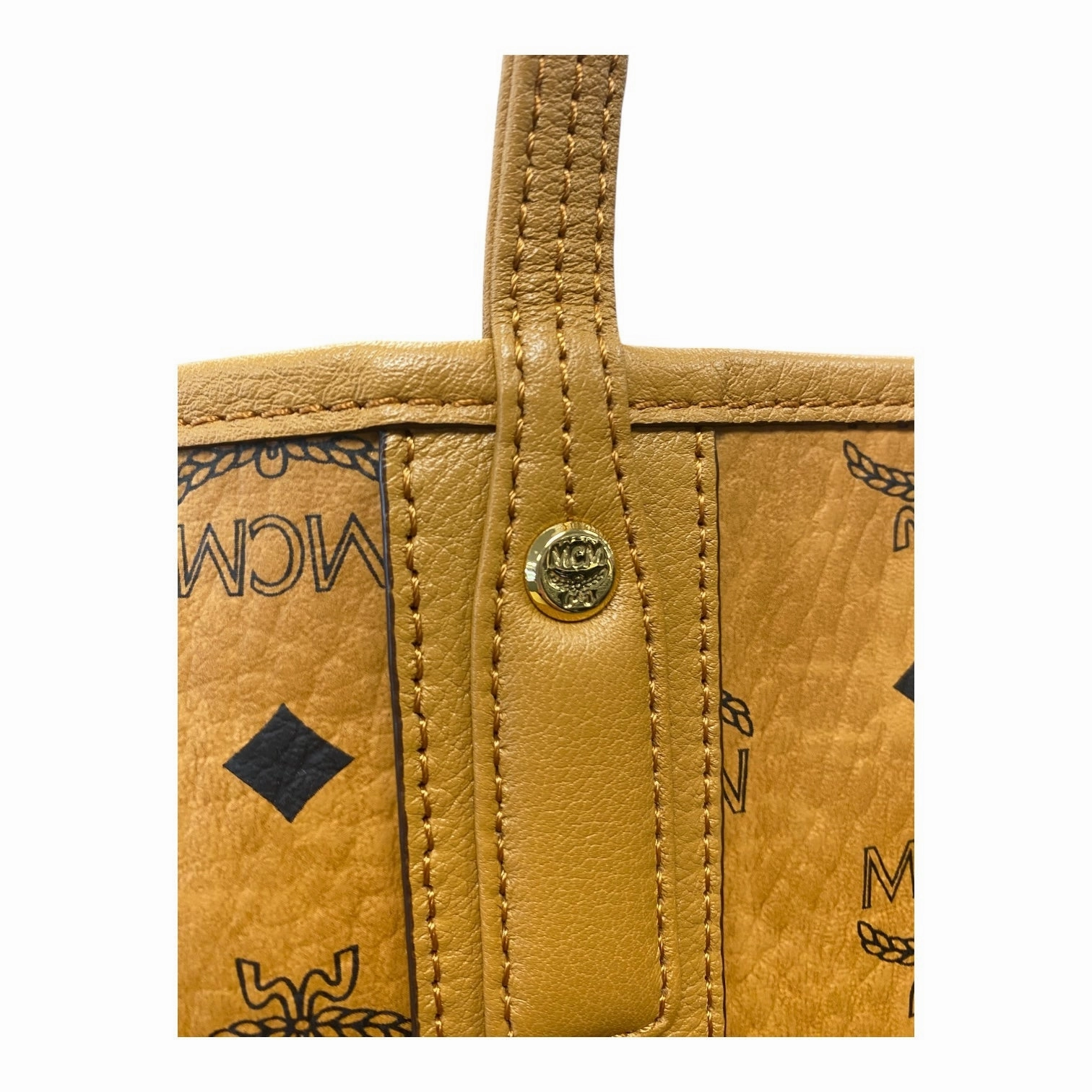 Tote Luxury Designer By Mcm In Brown, Size:Large