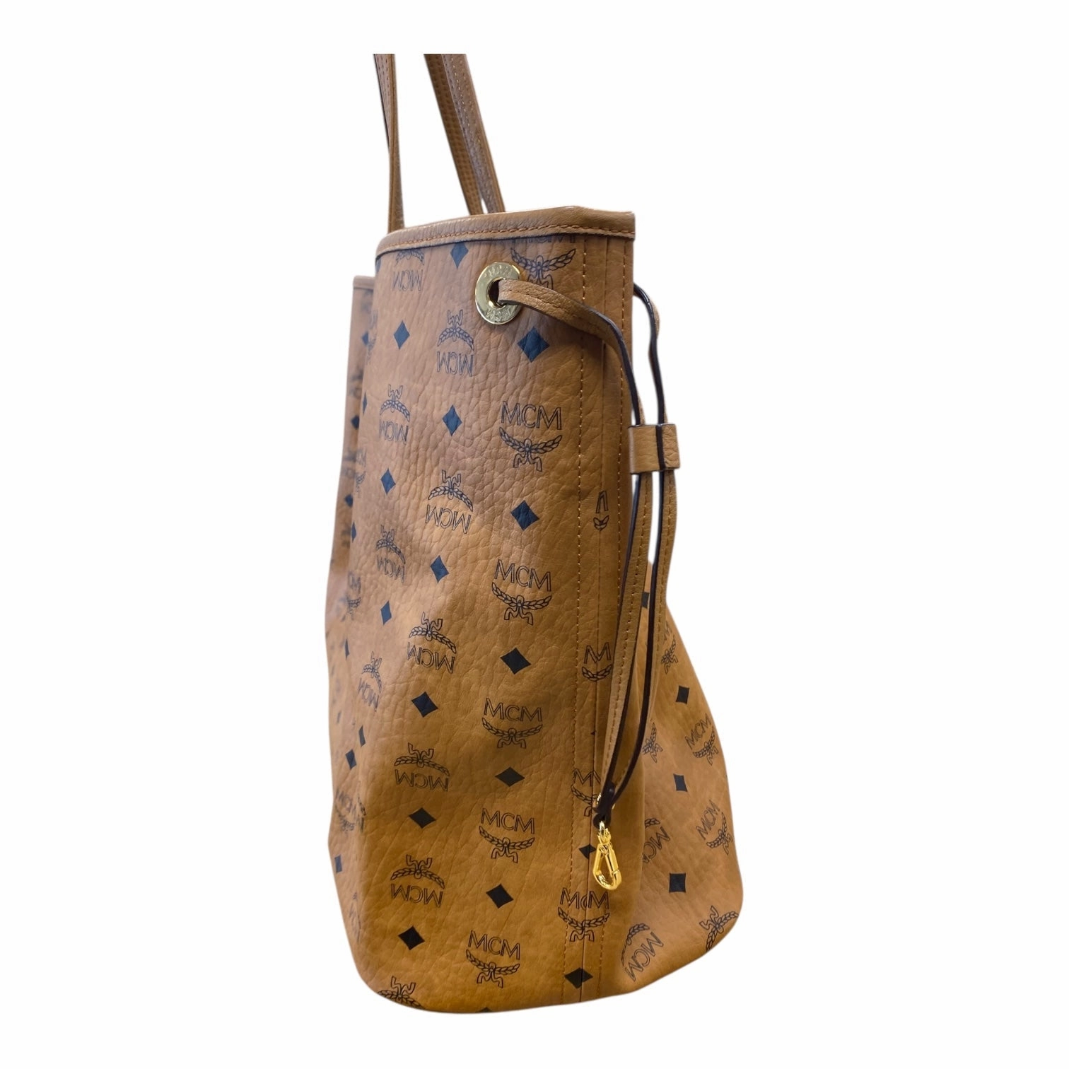 Tote Luxury Designer By Mcm In Brown, Size:Large