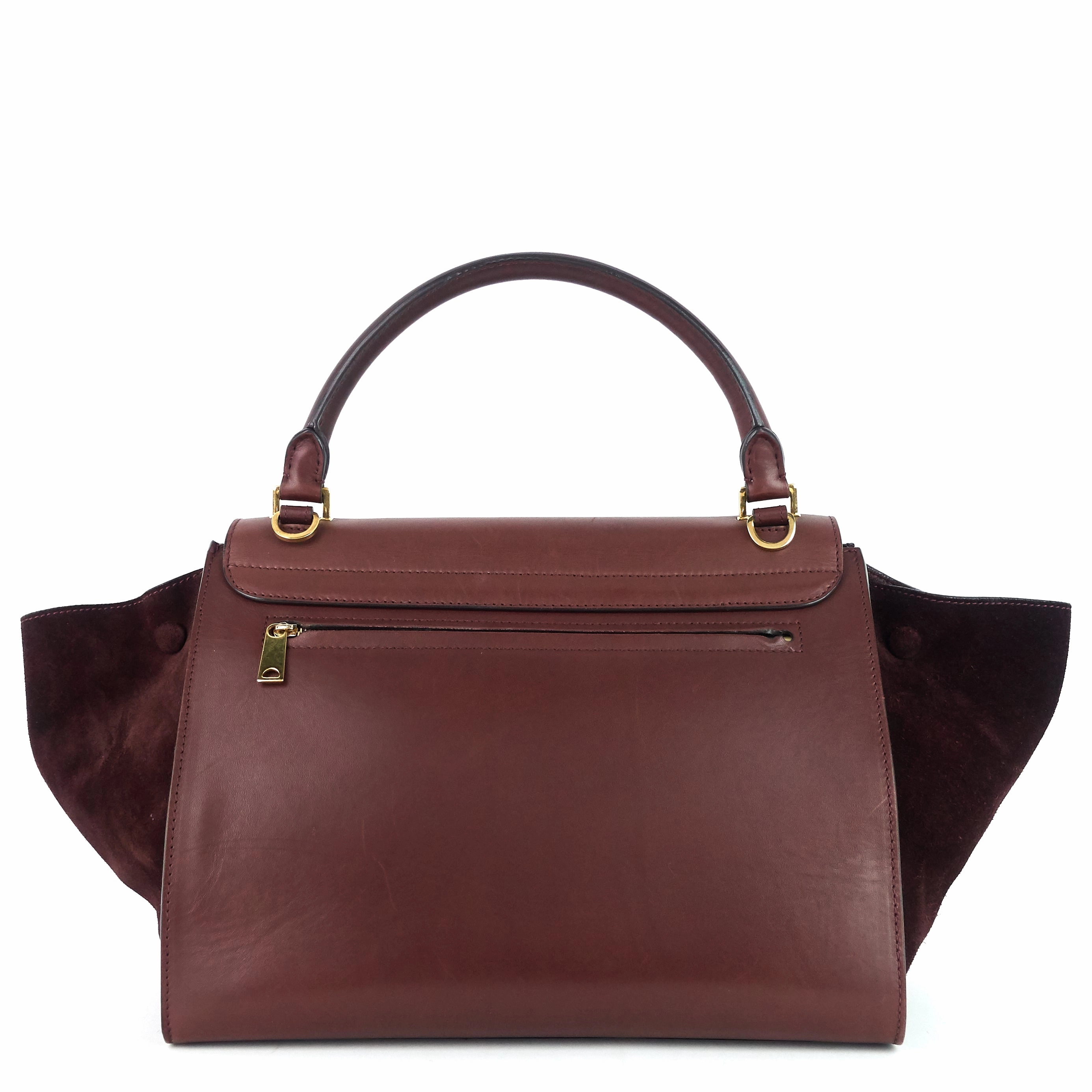 Trapeze Medium Calf Leather and Suede Bag
