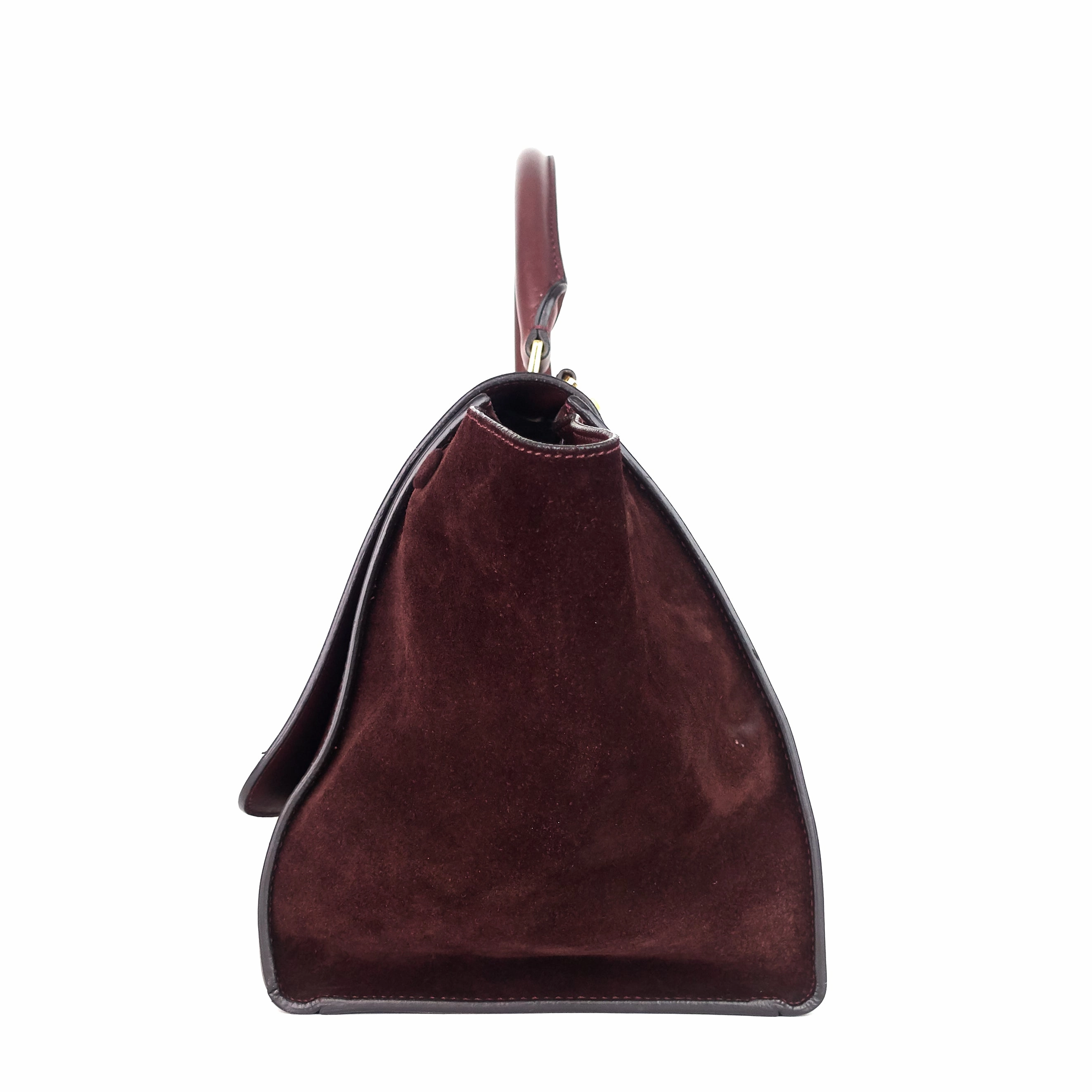 Trapeze Medium Calf Leather and Suede Bag