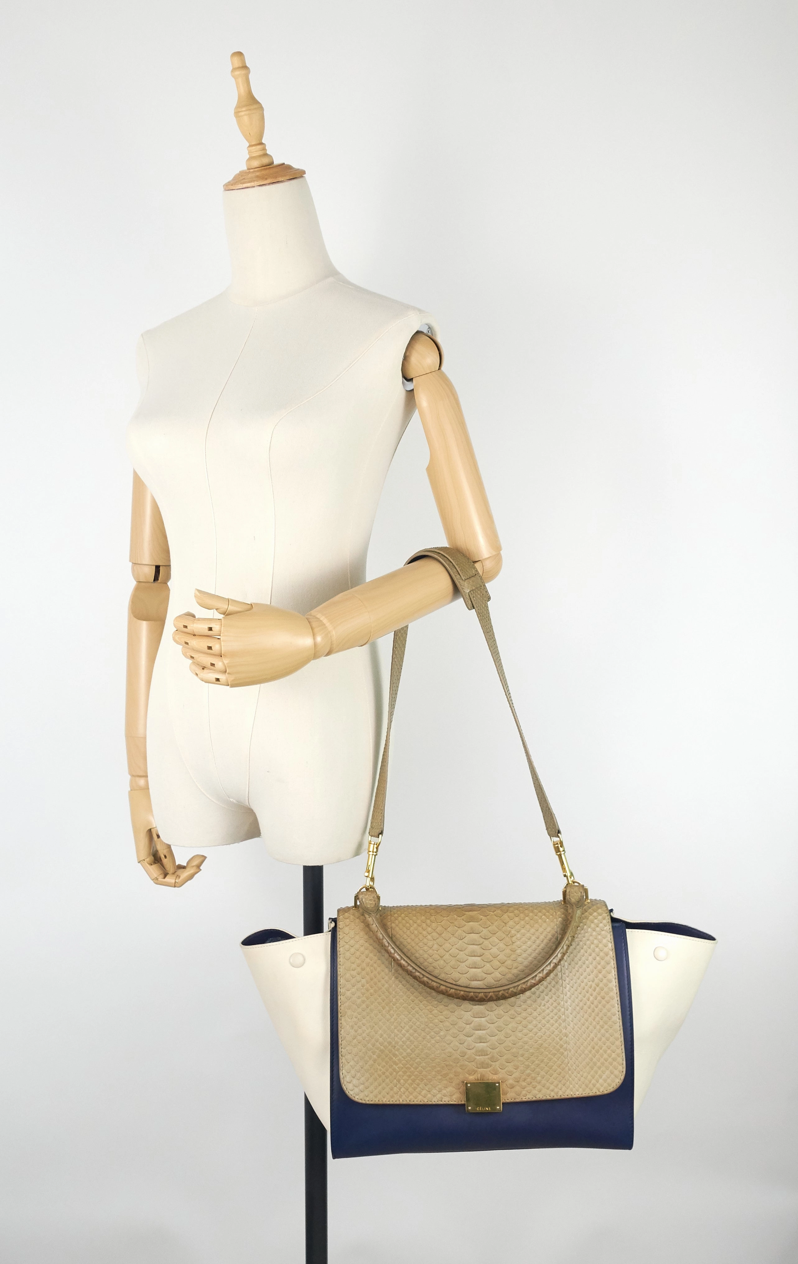 Trapeze Medium Python and Leather Bag