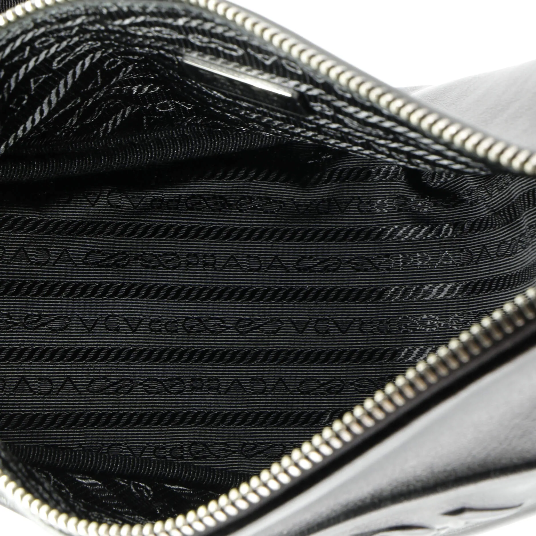 Triangle Logo Zip Crossbody Bag Leather Small