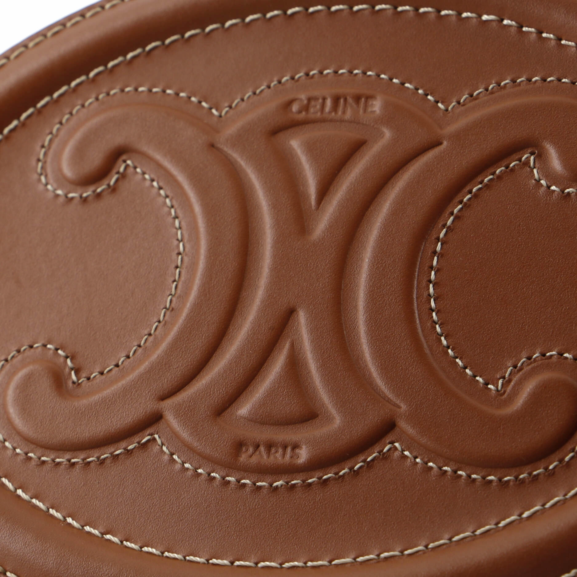 Triomphe Oval Crossbody Bag Leather Mini