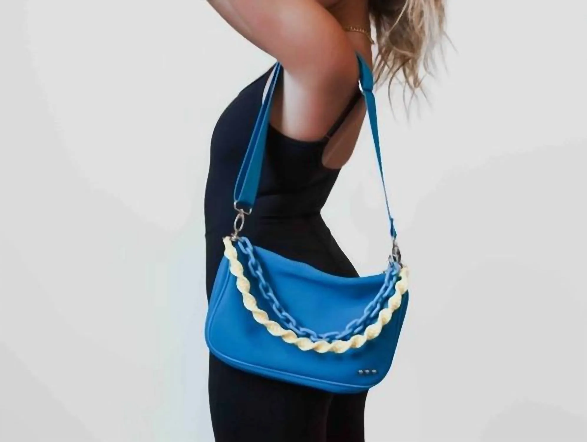 Triple Strap Crossbody Shoulder Bag In Bright Blue