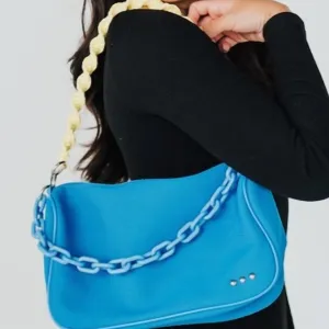 Triple Strap Crossbody Shoulder Bag In Bright Blue