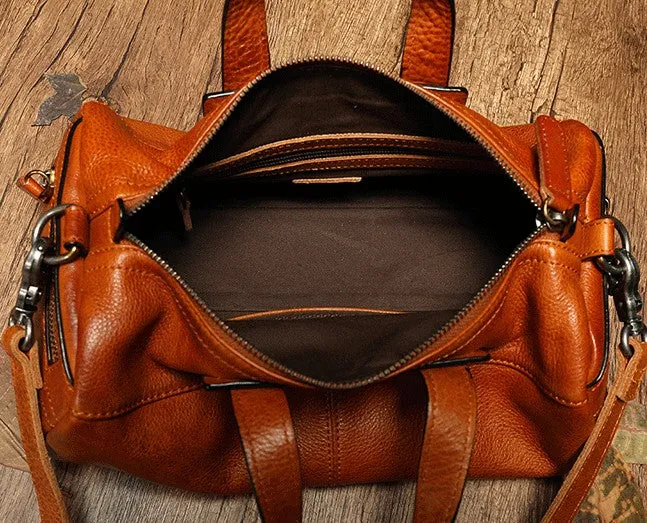Unique Womens Leather Red Brown Box Handbag Shoulder Bag Cube Crossbody Purse For Women