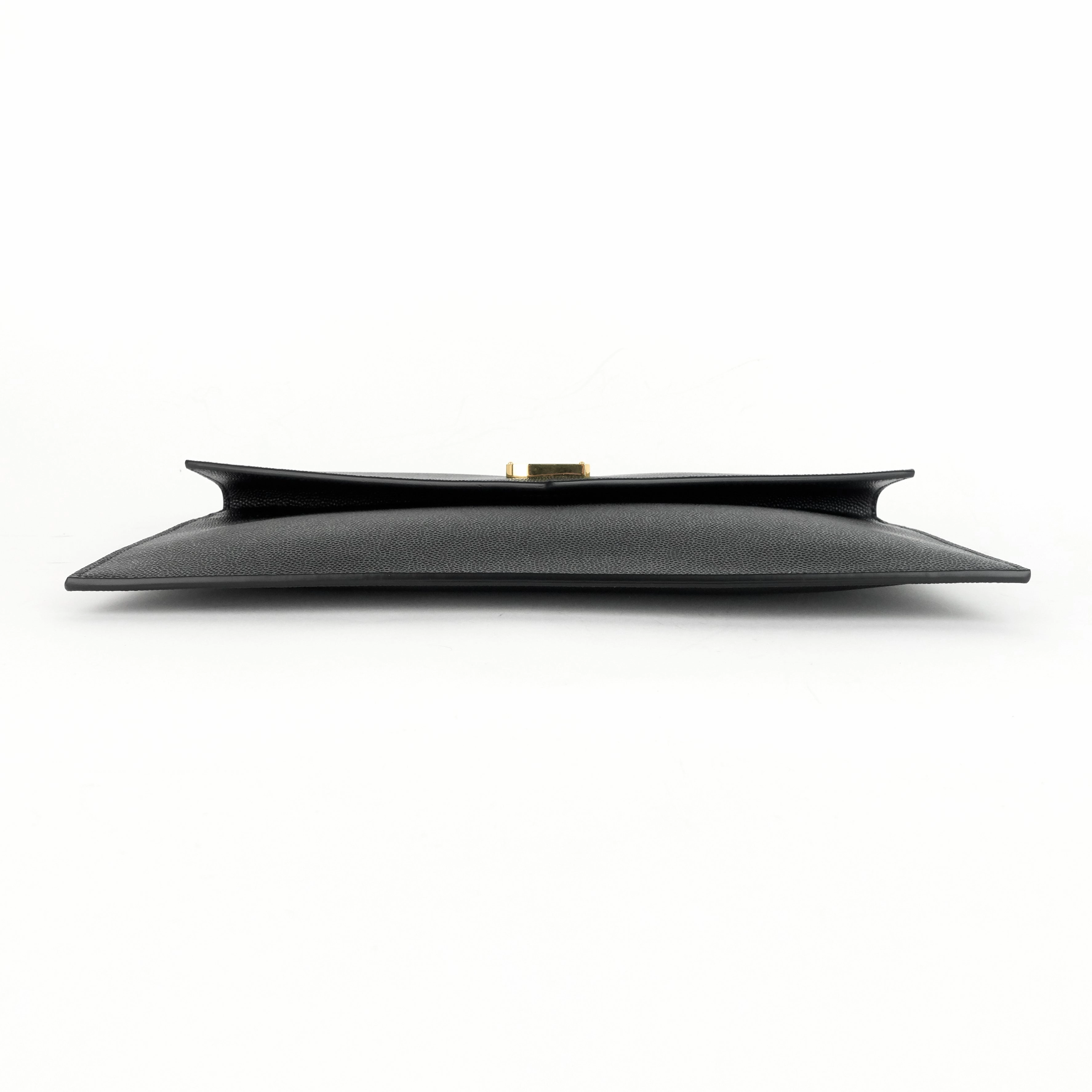 Uptown Grain de Poudre Leather Clutch Bag